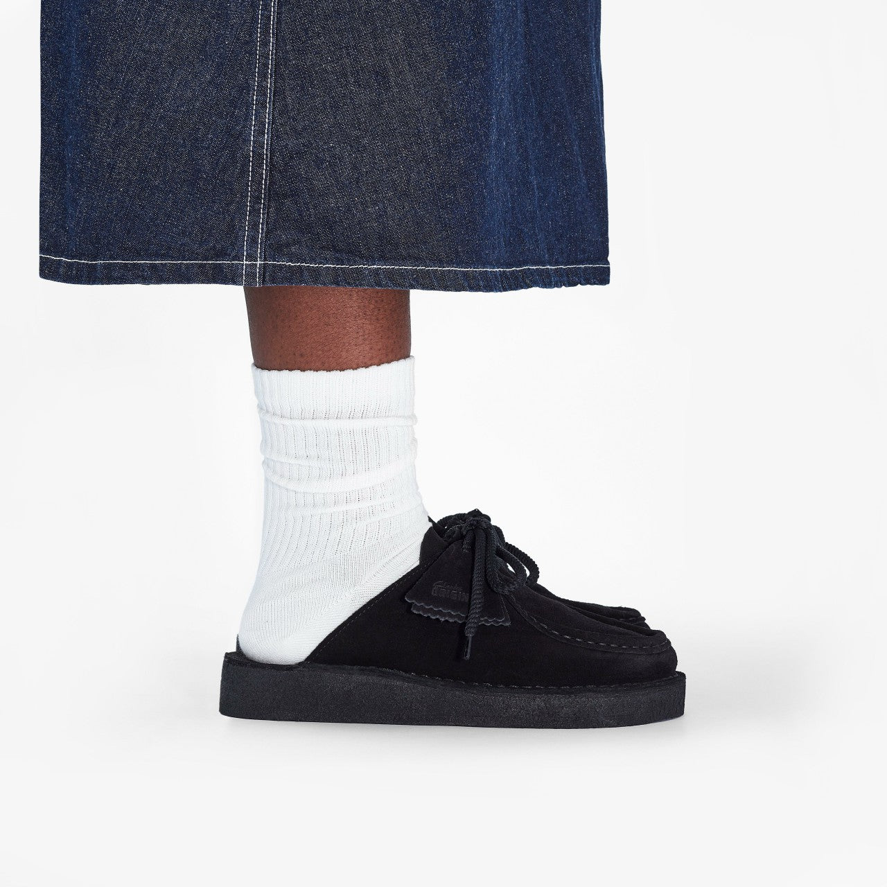 Desert Nomad Mule Black Suede Clarks Women