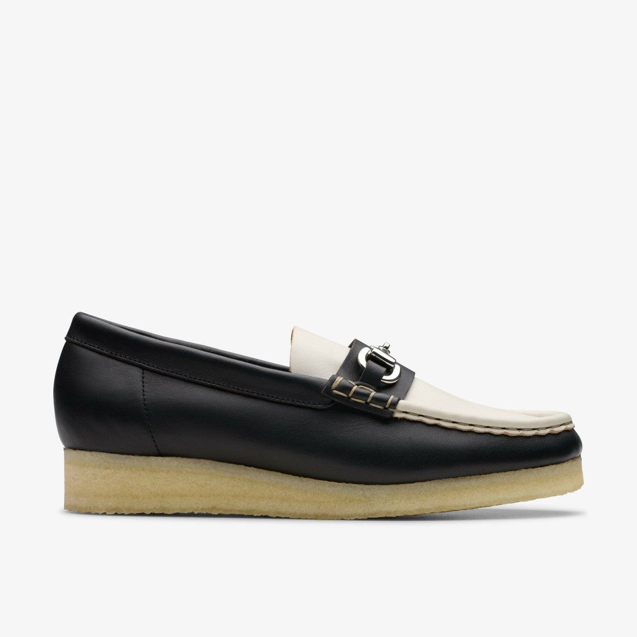 Wallabee Loafer HBIT Black/White Leather Clarks Women