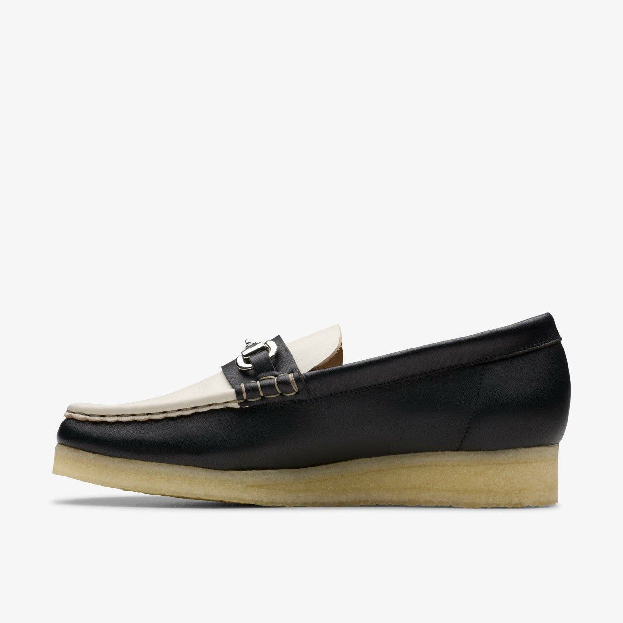 Wallabee Loafer HBIT Black/White Leather Clarks Women