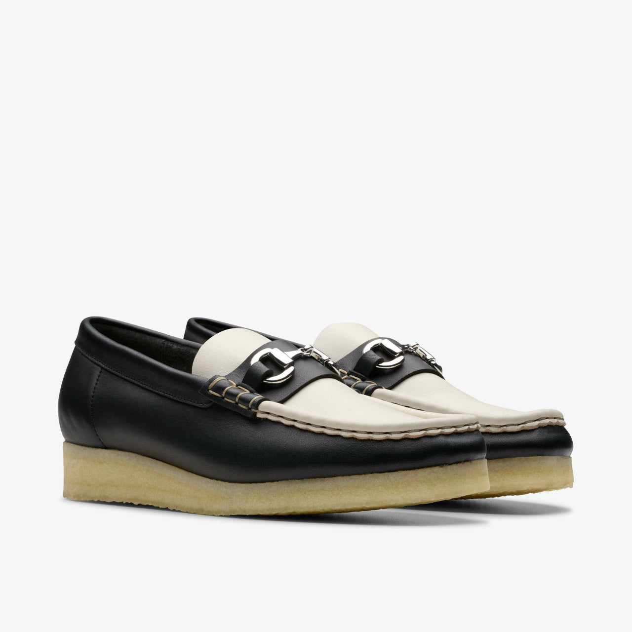 Wallabee Loafer HBIT Black/White Leather Clarks Women