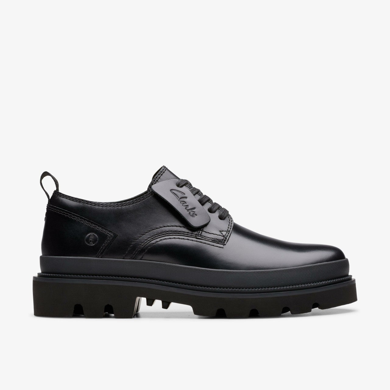 Badell Lace Black Leather Clarks Men