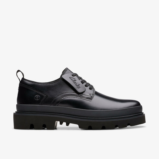 Badell Lace Black Leather Clarks Men