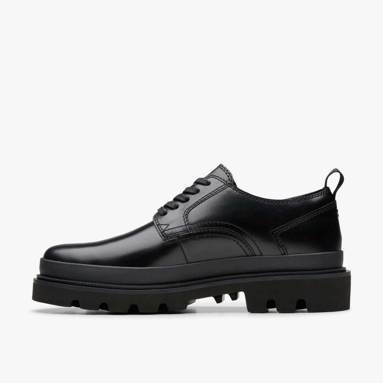 Badell Lace Black Leather Clarks Men