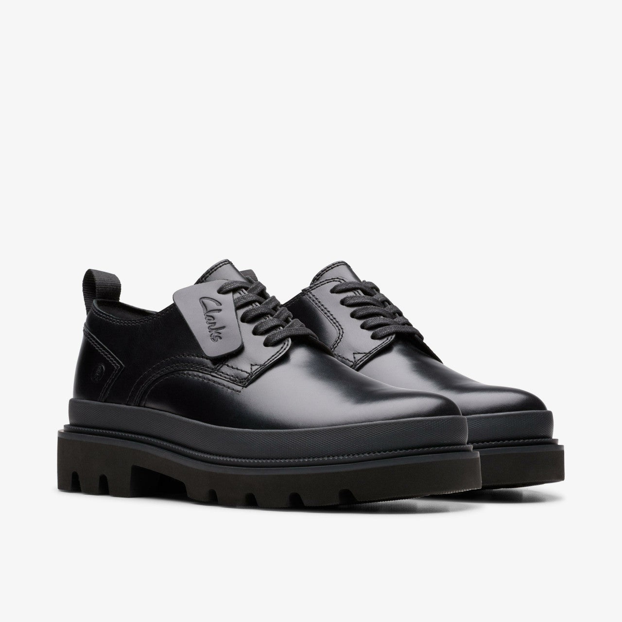 Badell Lace Black Leather Clarks Men