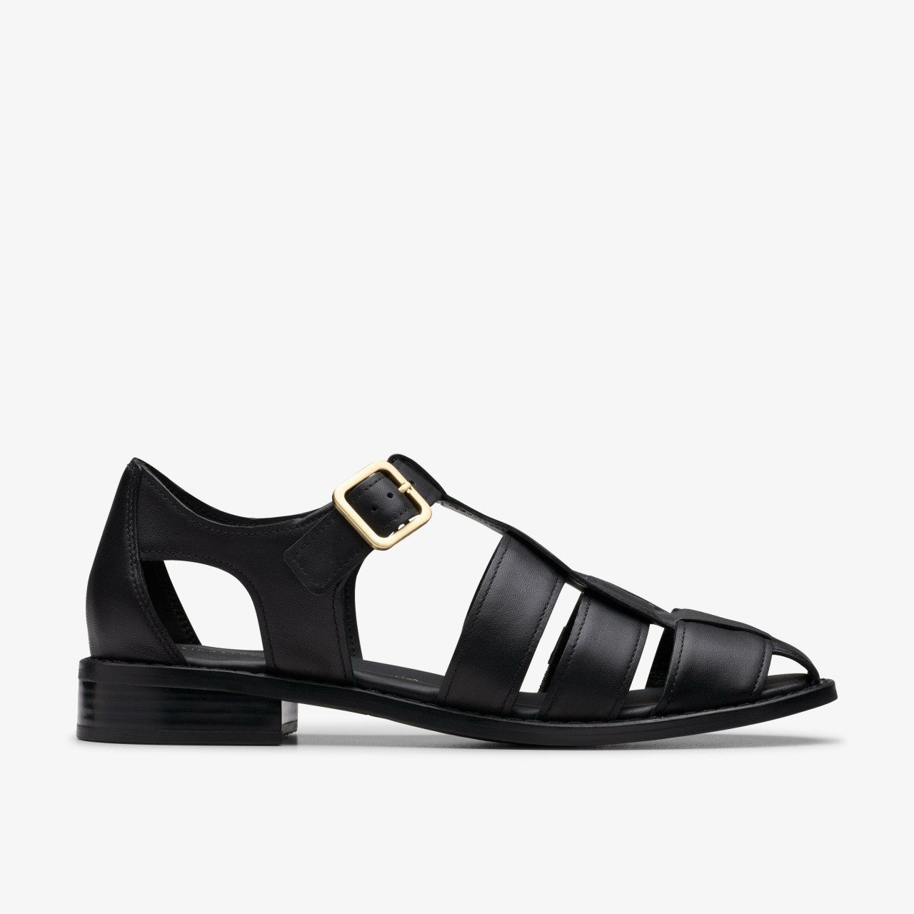 Hana Sun Black Leather Clarks Women