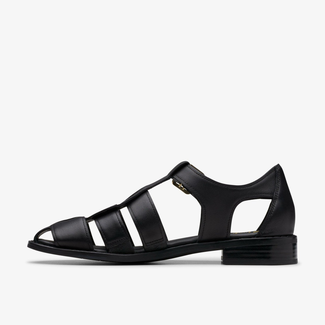 Hana Sun Black Leather Clarks Women