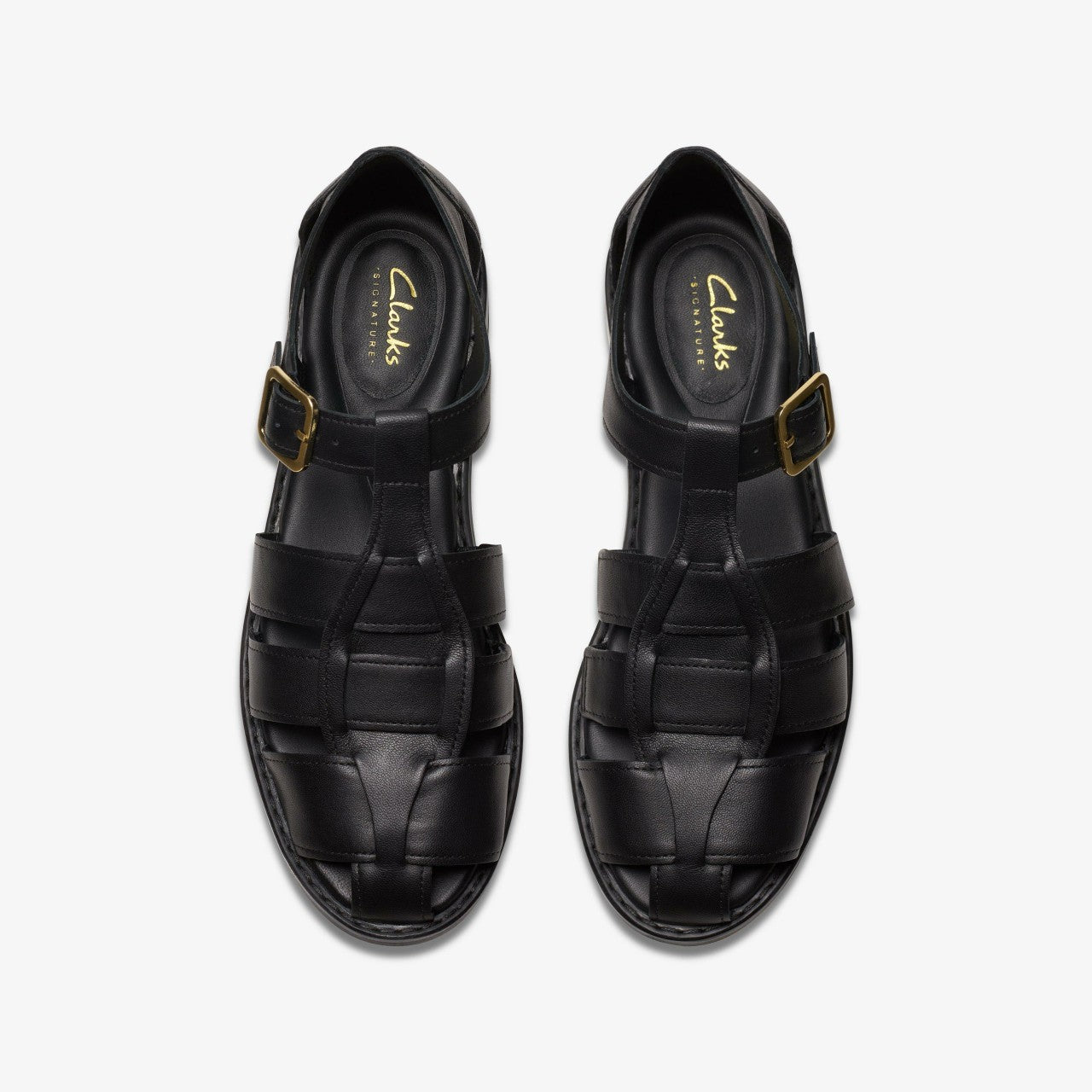 Hana Sun Black Leather Clarks Women