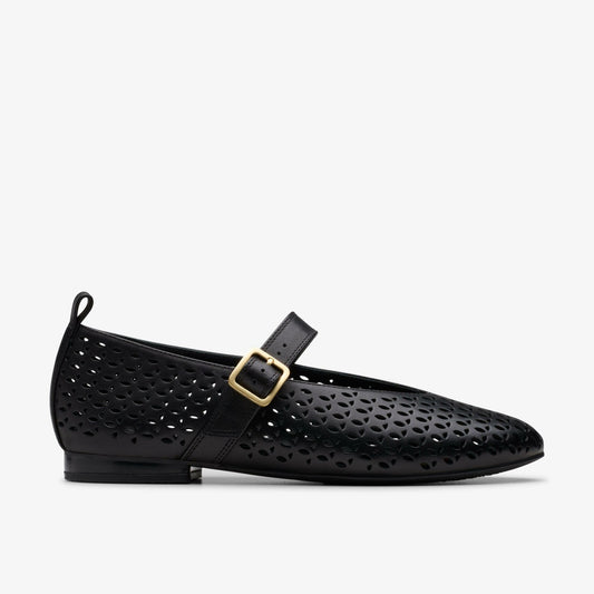 Fawna Jane Black Leather Clarks Women