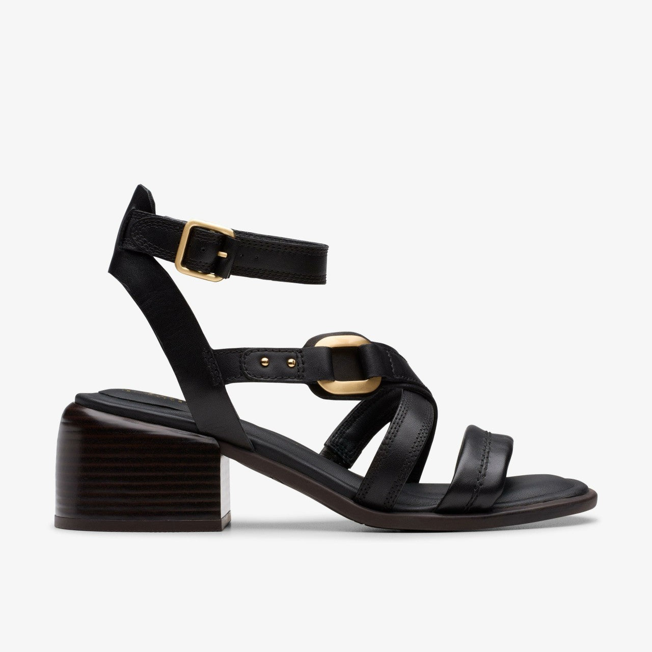 Morwyn Strap Black Leather Clarks Women