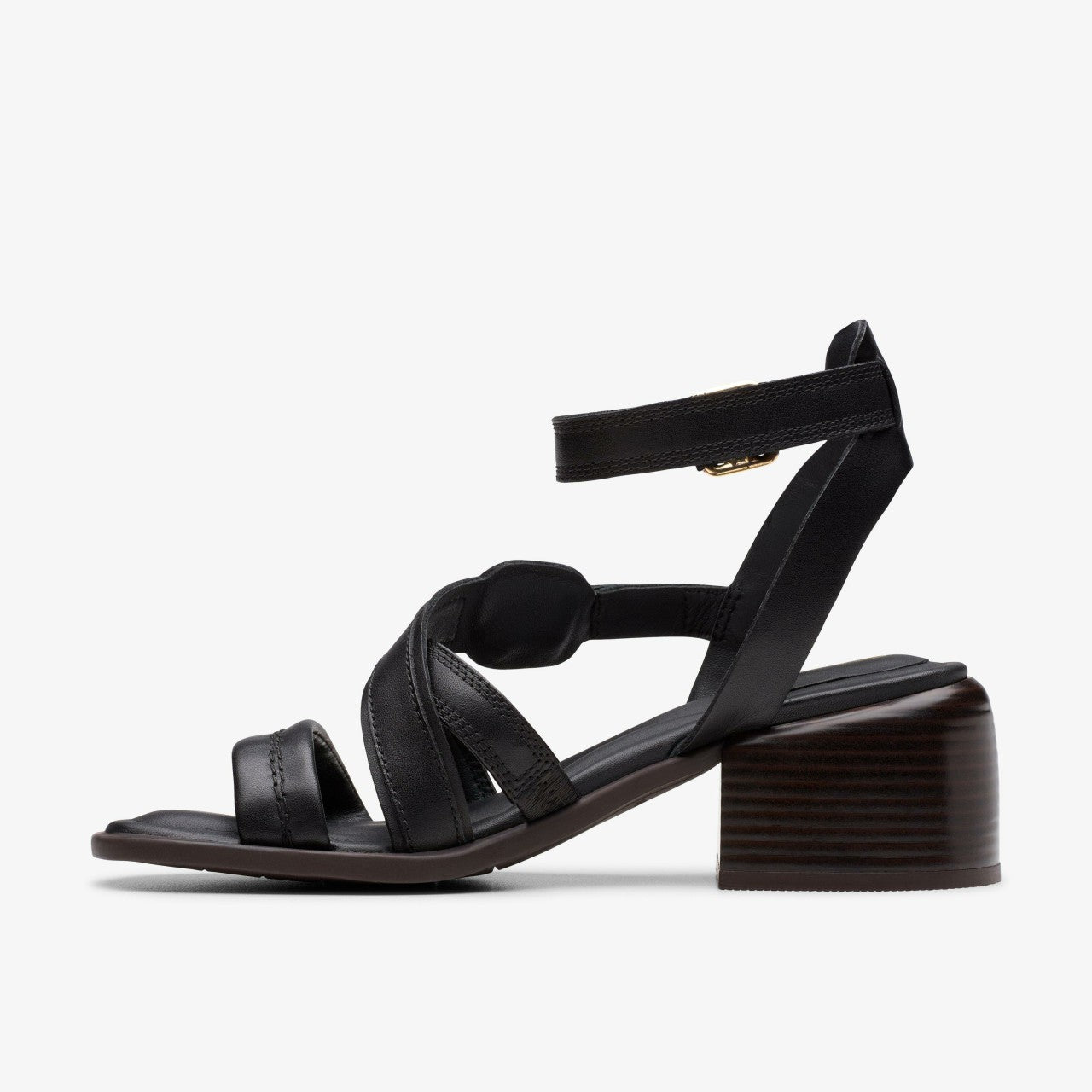 Morwyn Strap Black Leather Clarks Women
