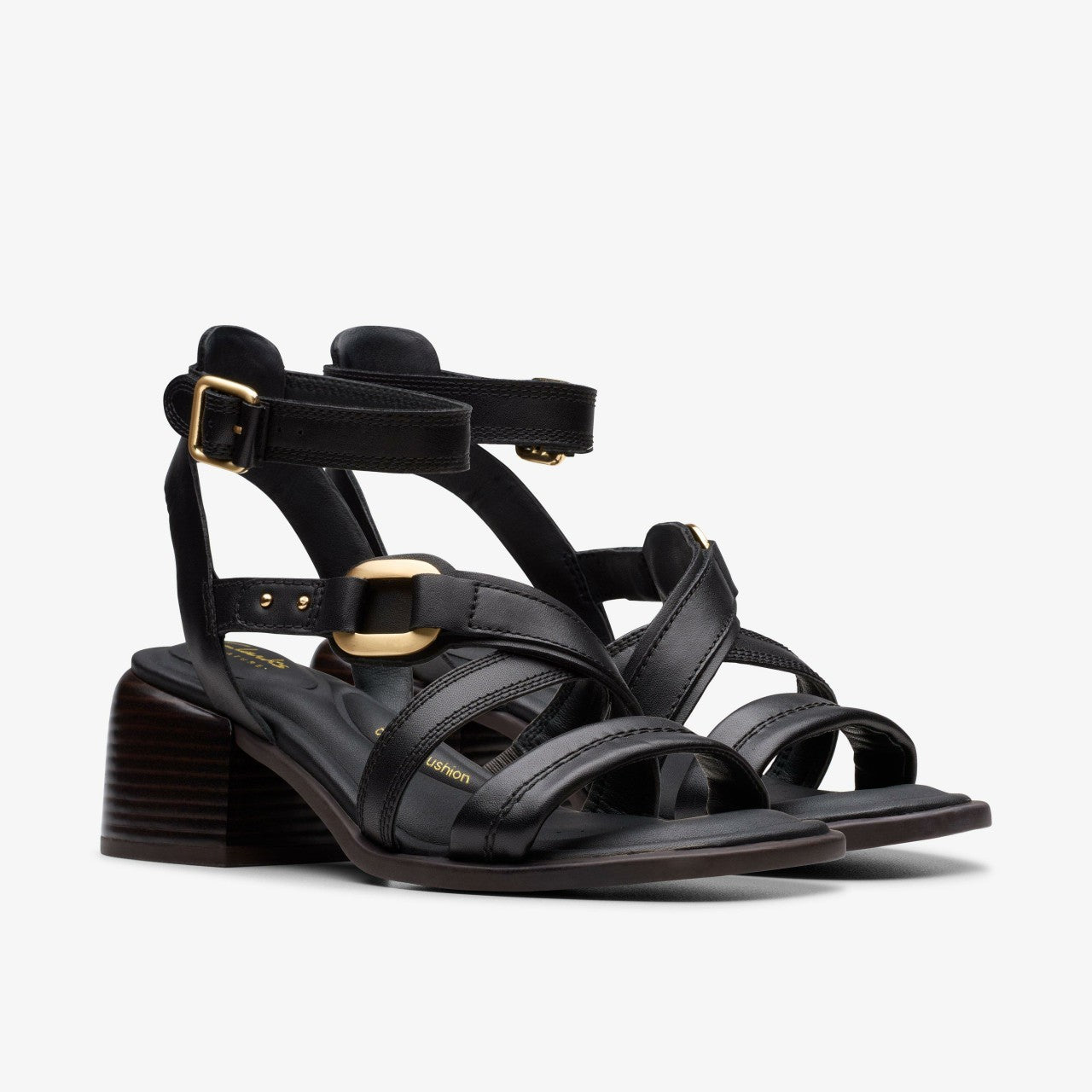 Morwyn Strap Black Leather Clarks Women