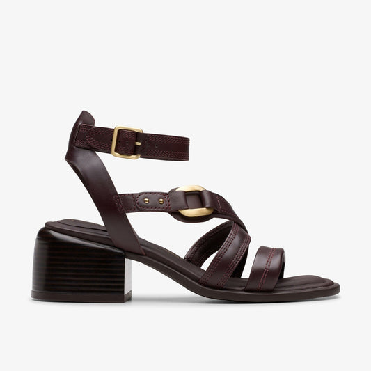 Morwyn Strap Wine Leather Clarks Women