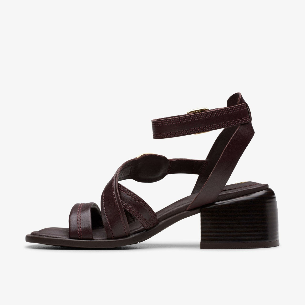 Morwyn Strap Wine Leather Clarks Women