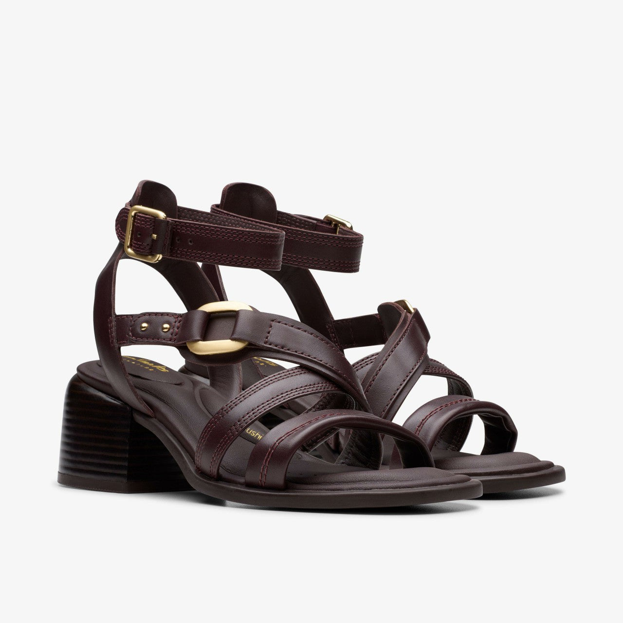 Morwyn Strap Wine Leather Clarks Women