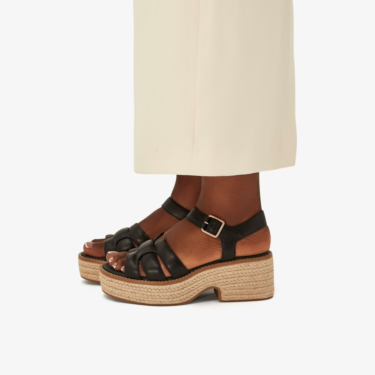 Coledale Strap Black Leather Clarks Women