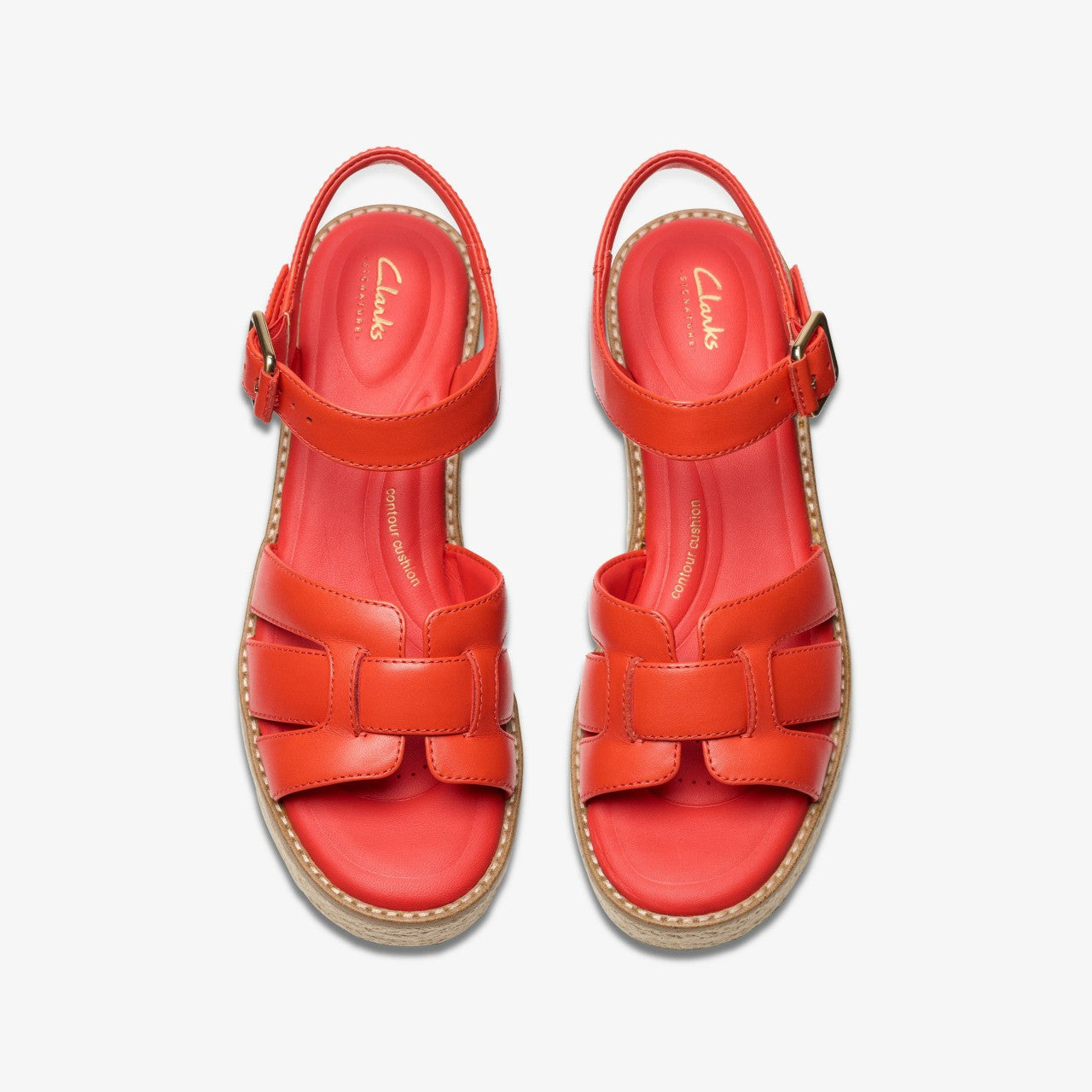 Coledale Strap Bright Red Leather Clarks Women