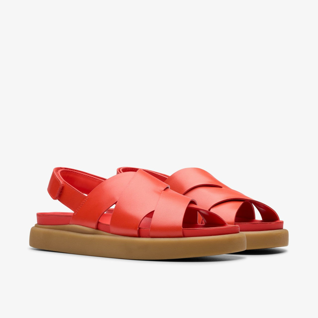 Aristella Sun Bright Red Leather Clarks Women