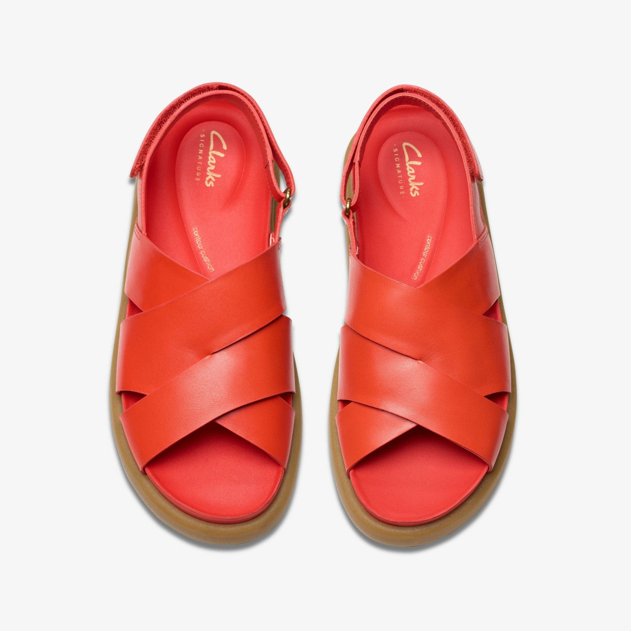 Aristella Sun Bright Red Leather Clarks Women