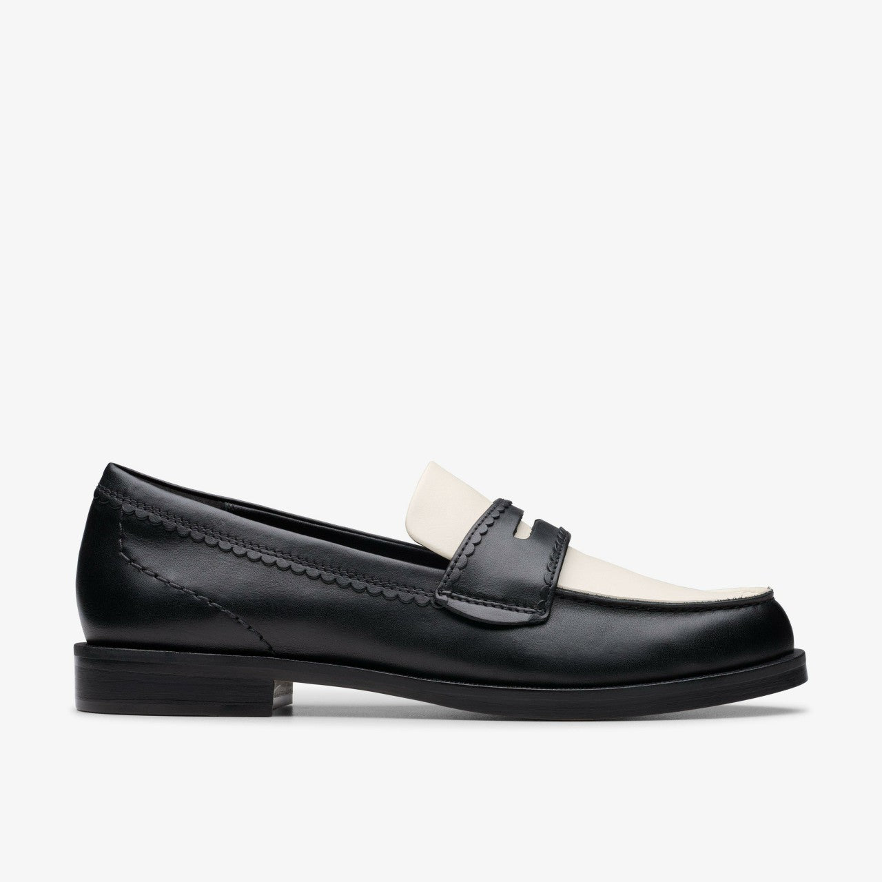 Straven Edge Black Combination Leather Clarks Women