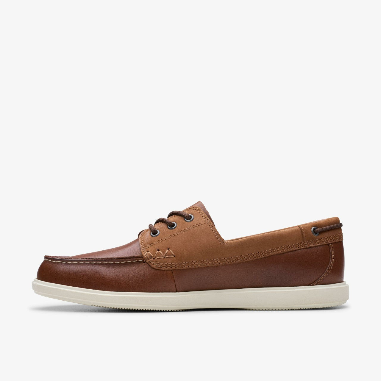 Bratton Boat Dark Tan Leather Clarks Men