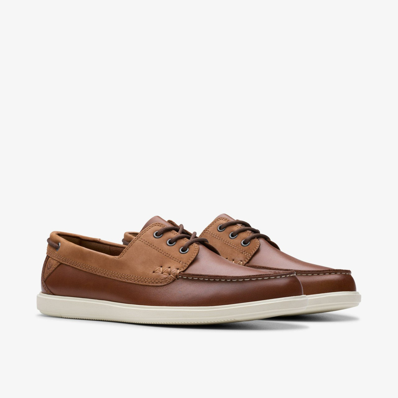 Bratton Boat Dark Tan Leather Clarks Men