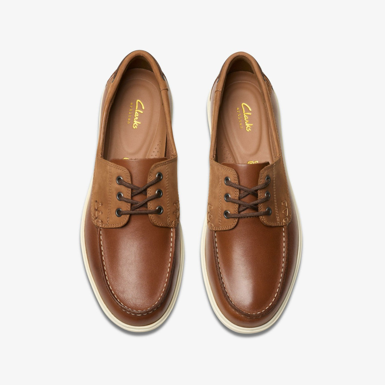 Bratton Boat Dark Tan Leather Clarks Men