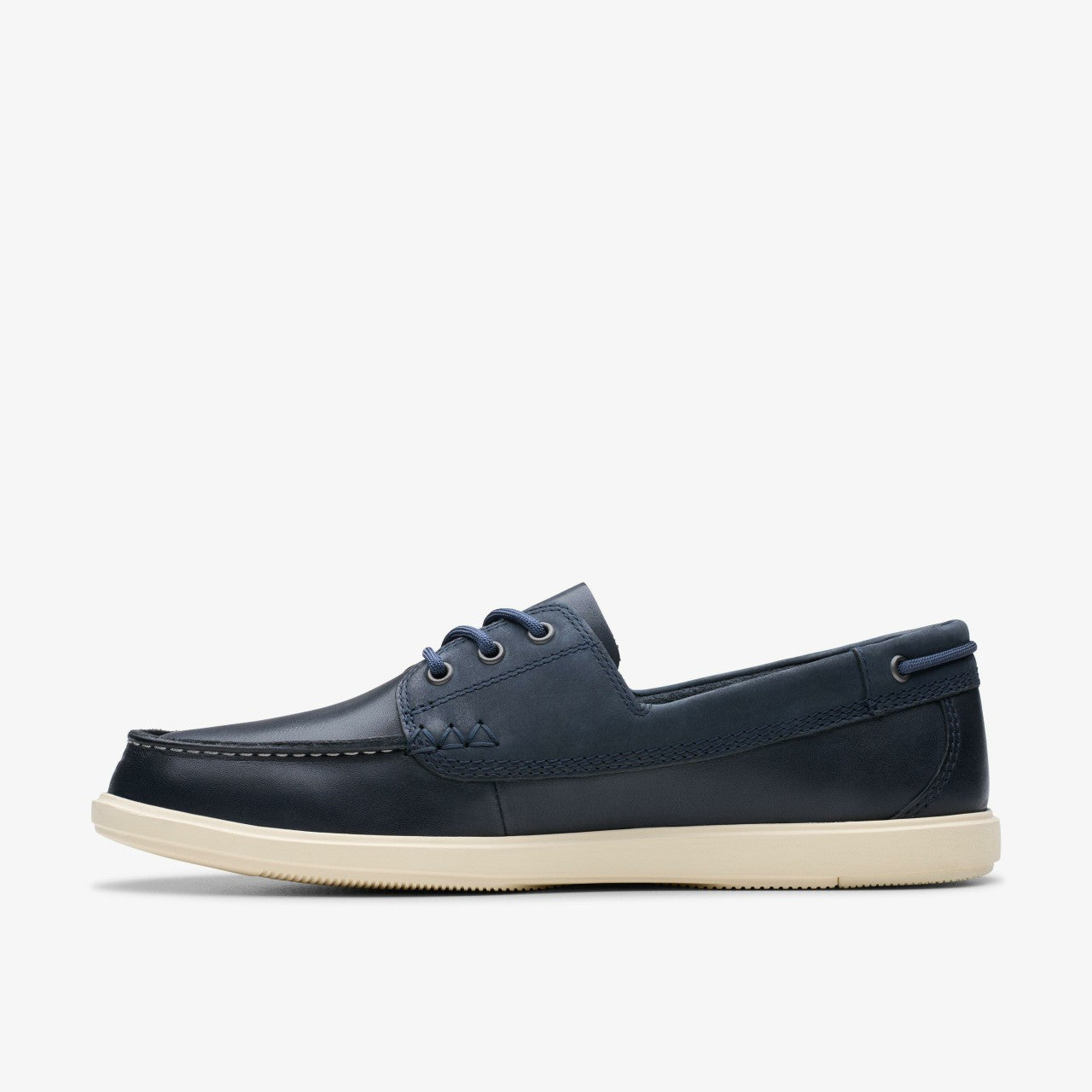 Bratton Boat Navy Leather Clarks Men