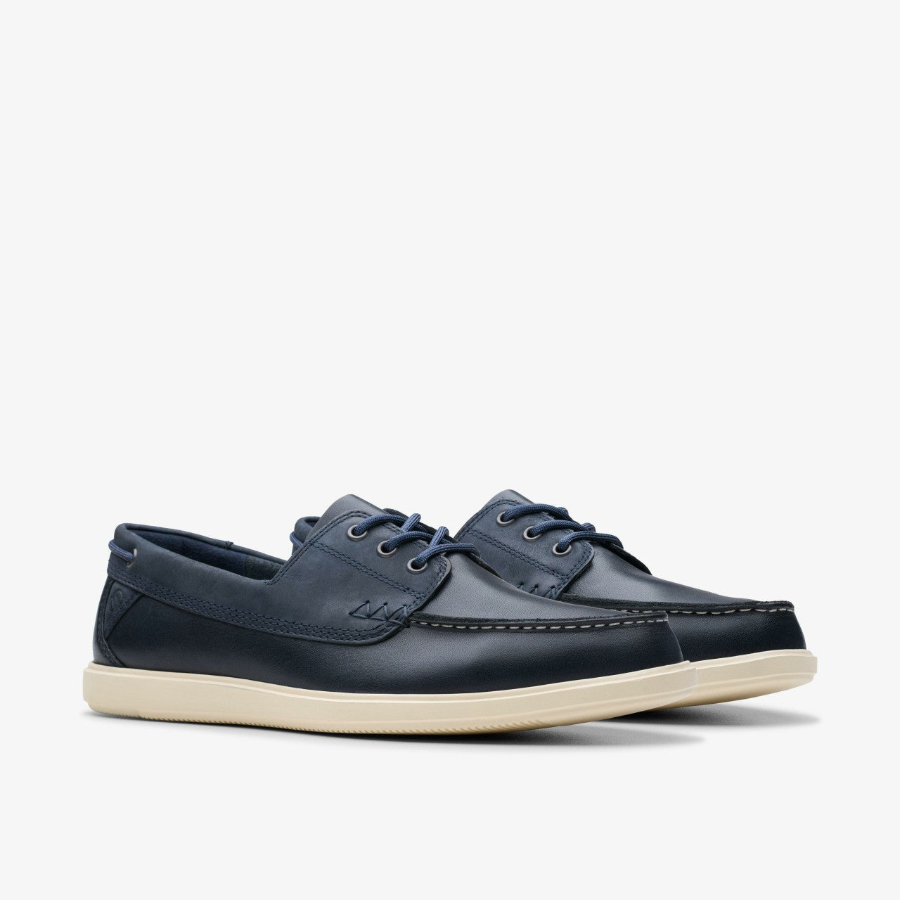 Bratton Boat Navy Leather Clarks Men