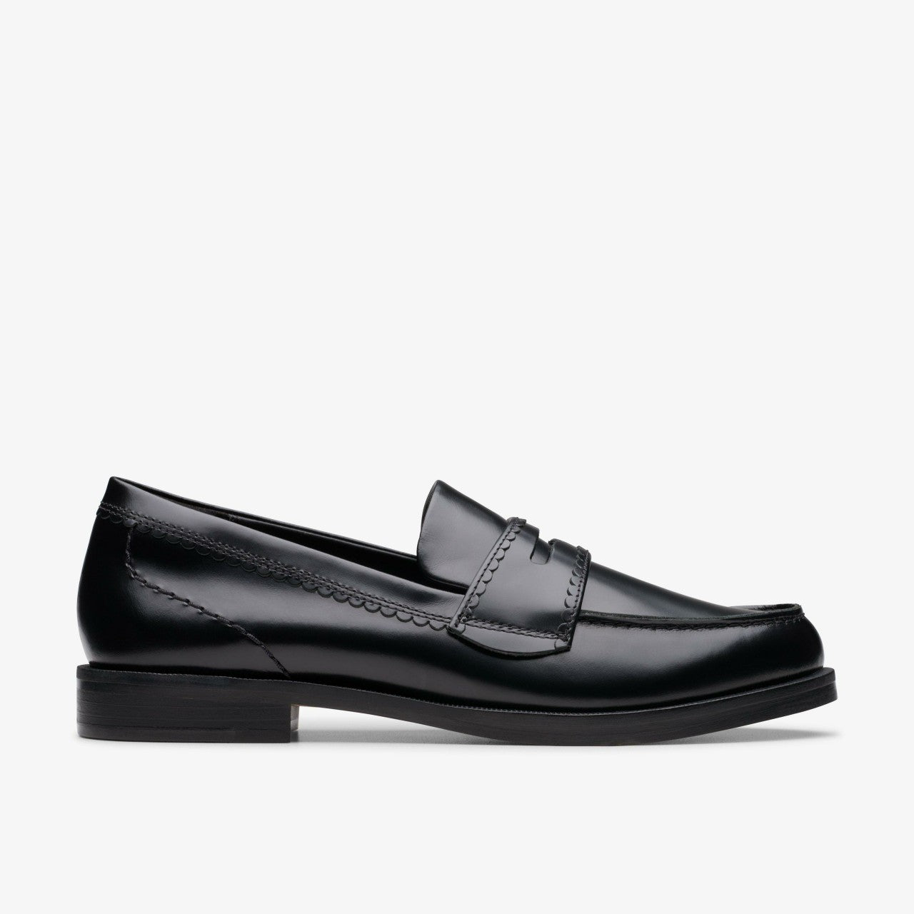 Straven Edge Black Leather Clarks Women