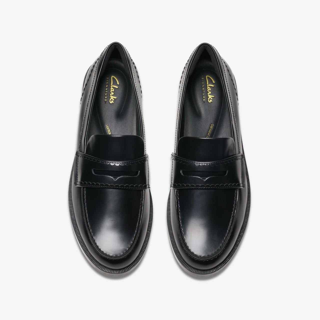Straven Edge Black Leather Clarks Women