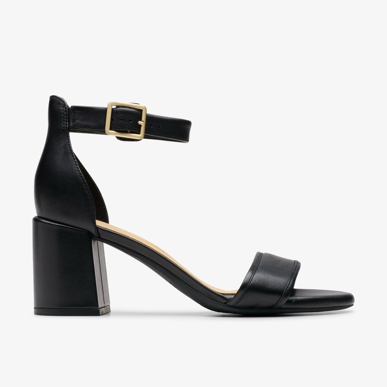 Ezoria Mae Black Leather Clarks Women
