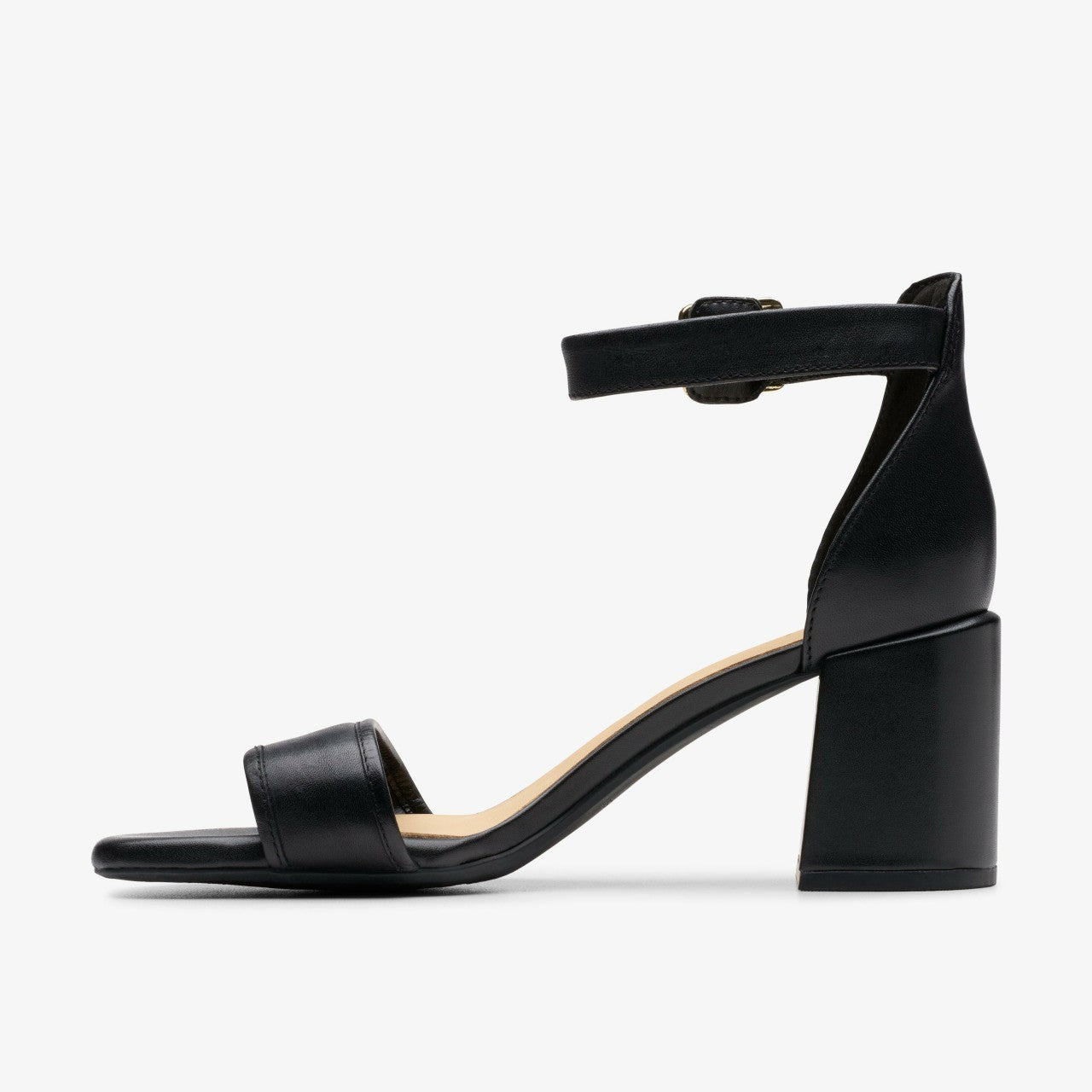 Ezoria Mae Black Leather Clarks Women