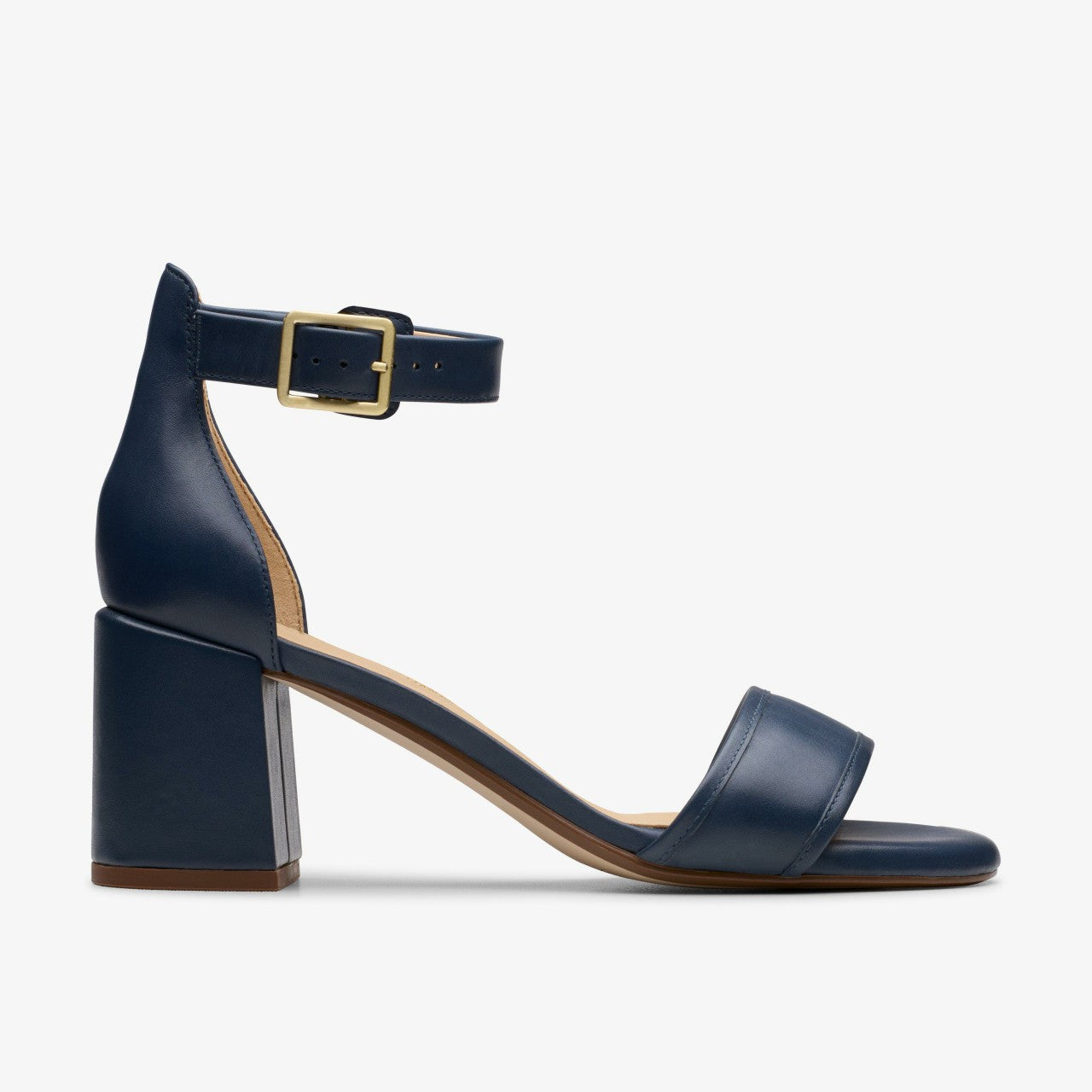 Ezoria Mae Navy Leather Clarks Women