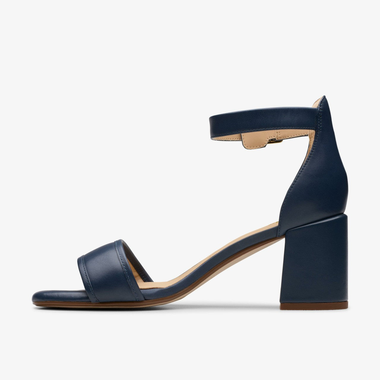 Ezoria Mae Navy Leather Clarks Women