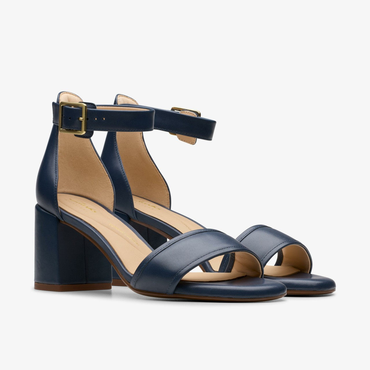 Ezoria Mae Navy Leather Clarks Women