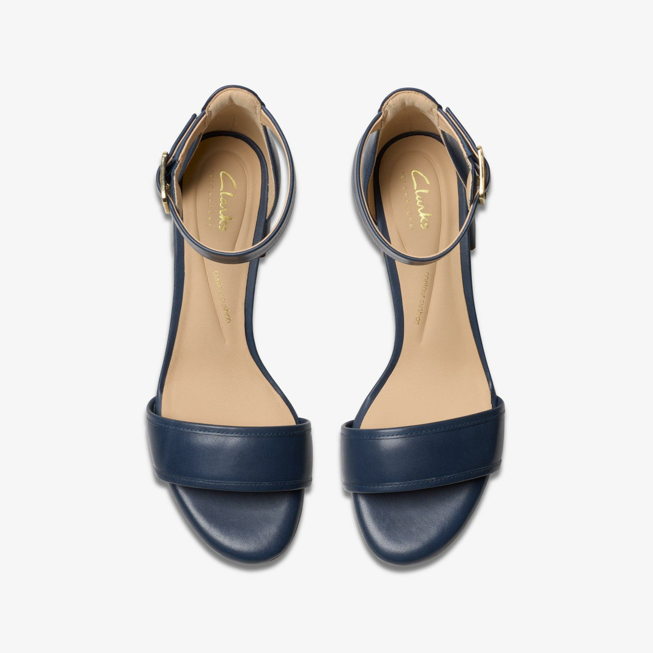 Ezoria Mae Navy Leather Clarks Women