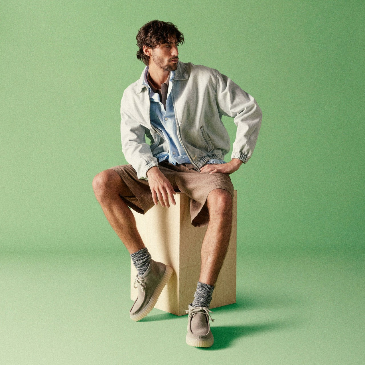 Torhill Hi Light Grey Suede Clarks Men