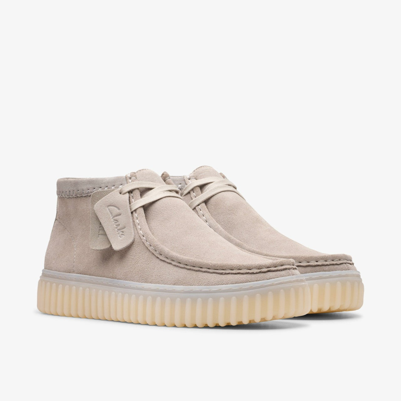 Torhill Hi Light Grey Suede Clarks Men