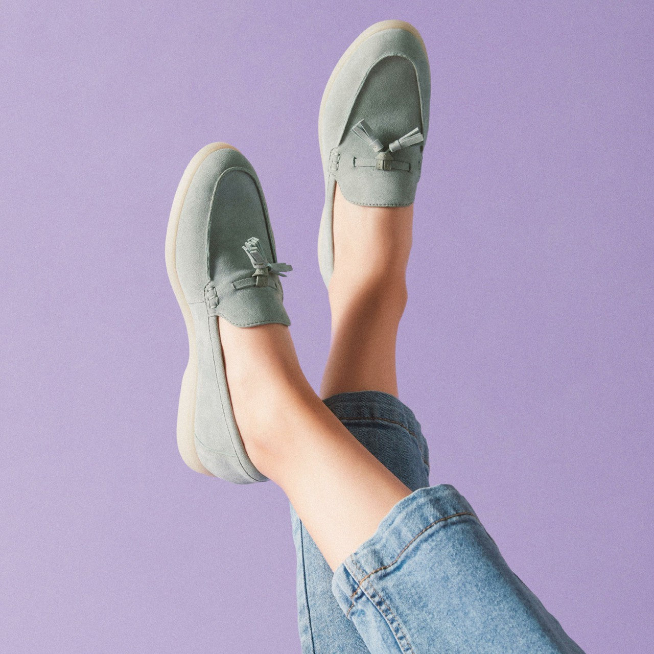 Narini Edge Light Green Suede Clarks Women