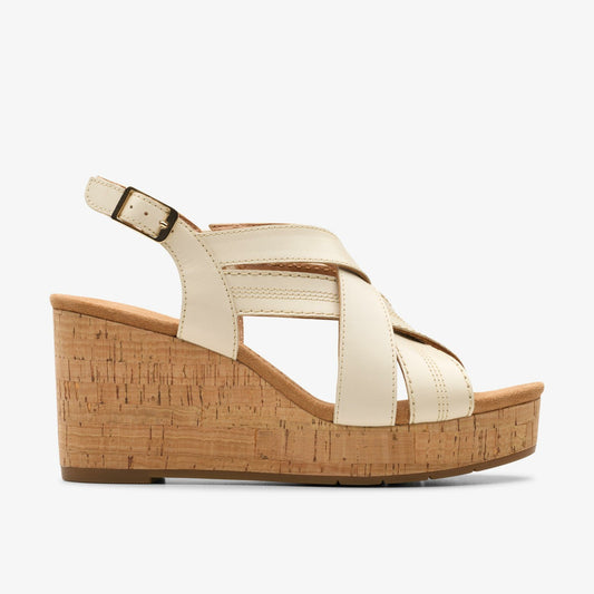 Sabina Sling Cream Leather Clarks Women
