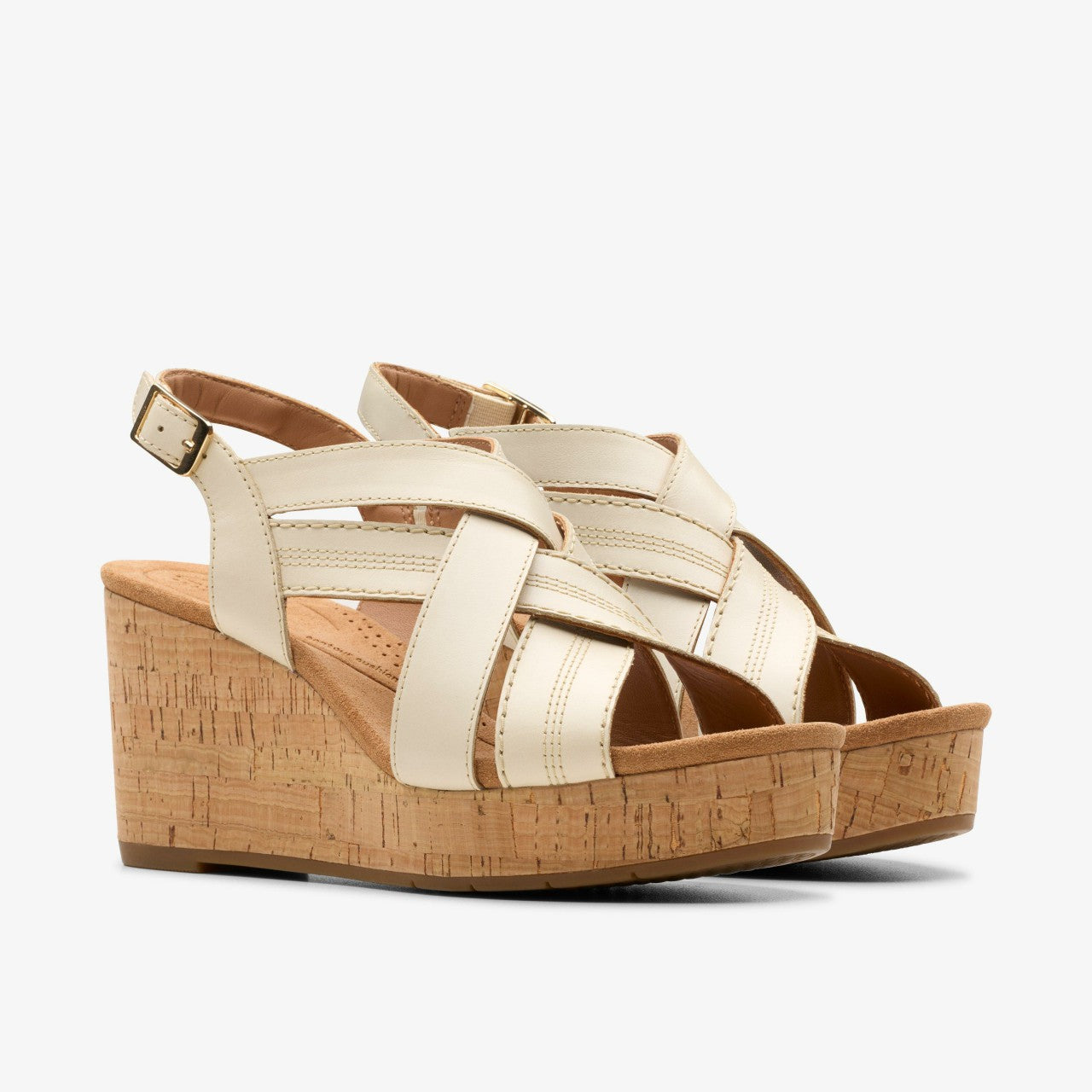 Sabina Sling Cream Leather Clarks Women