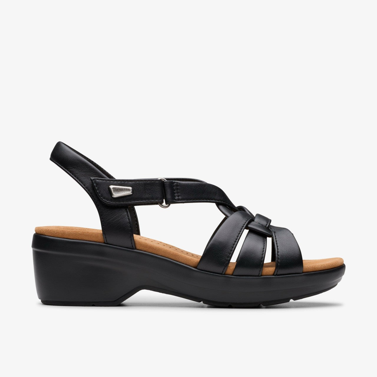Tuleah Cross Black Leather Clarks Women