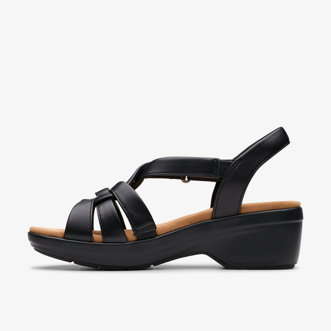 Tuleah Cross Black Leather Clarks Women