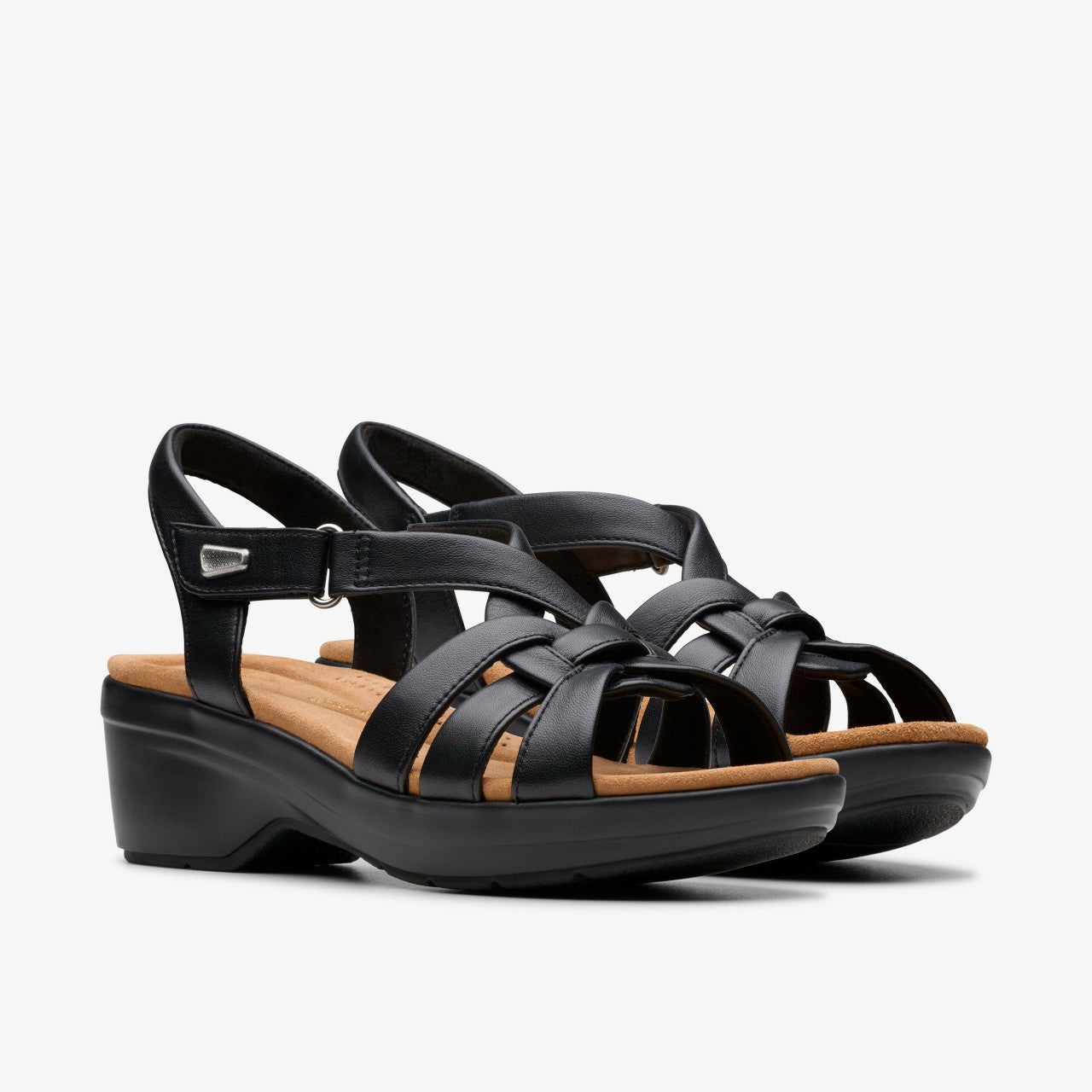 Tuleah Cross Black Leather Clarks Women