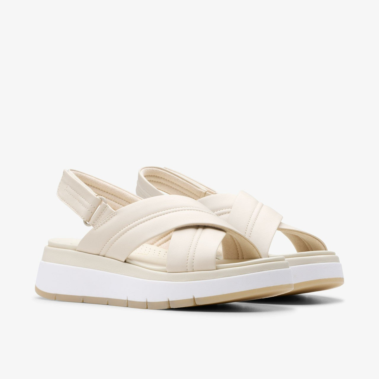 Tuscan Cross Cream Leather Clarks Women