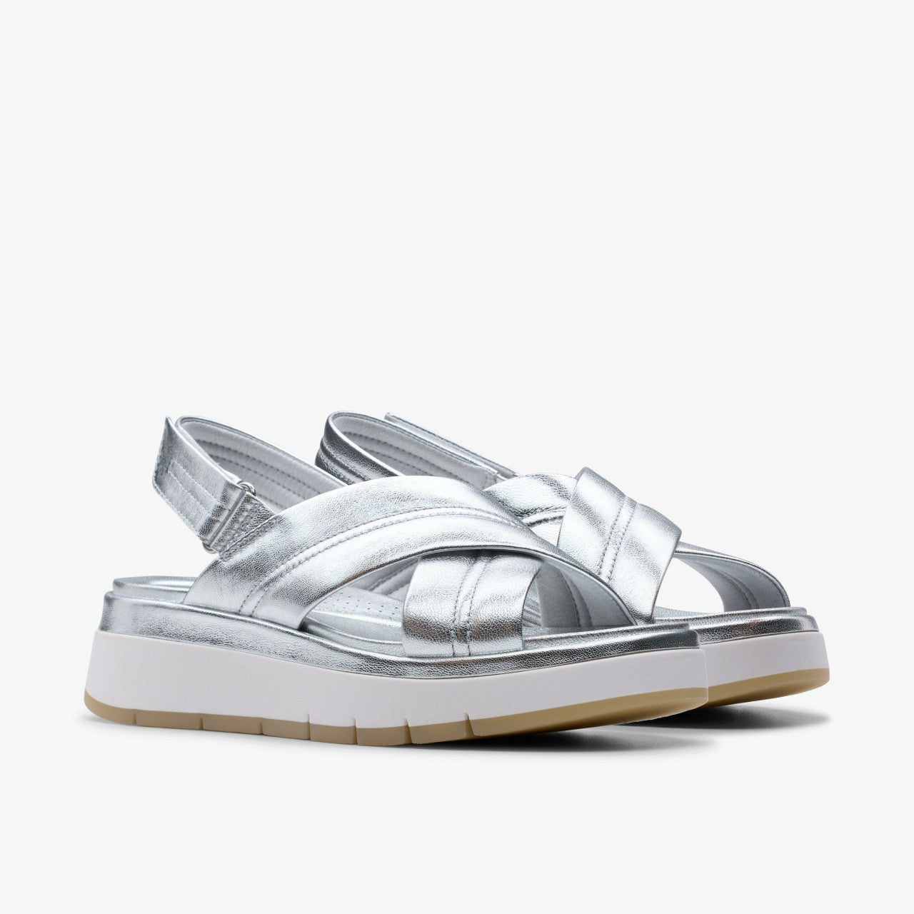 Tuscan Cross Silver Leather Clarks Women