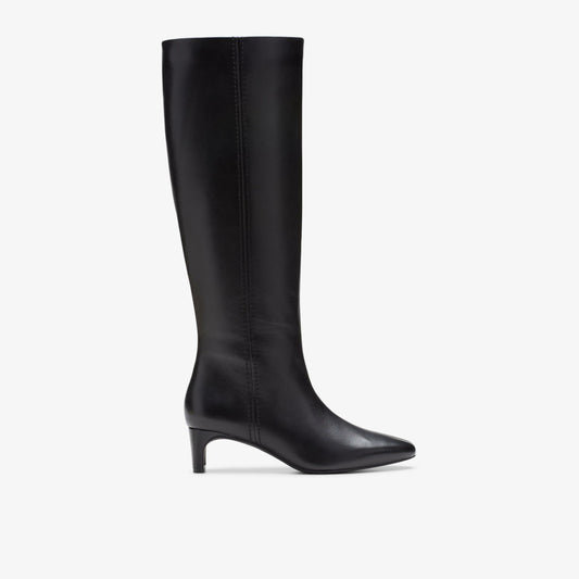 Edina Tall Black Leather Clarks Women