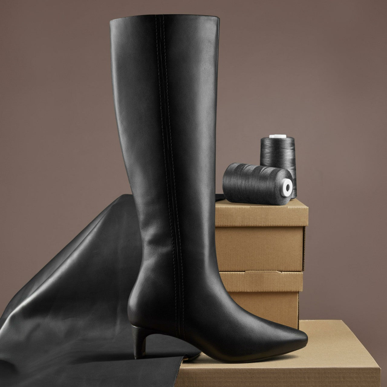 Edina Tall Black Leather Clarks Women