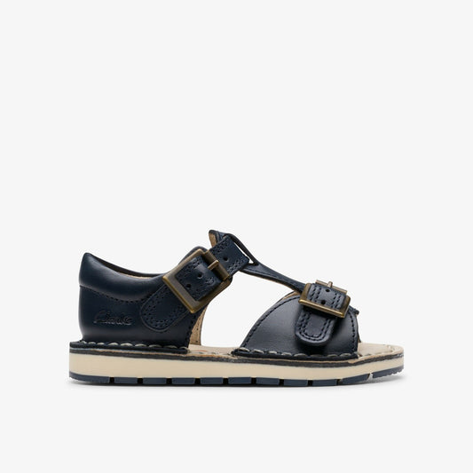 Playsun Toddler Navy Leather Clarks Babies|Kids