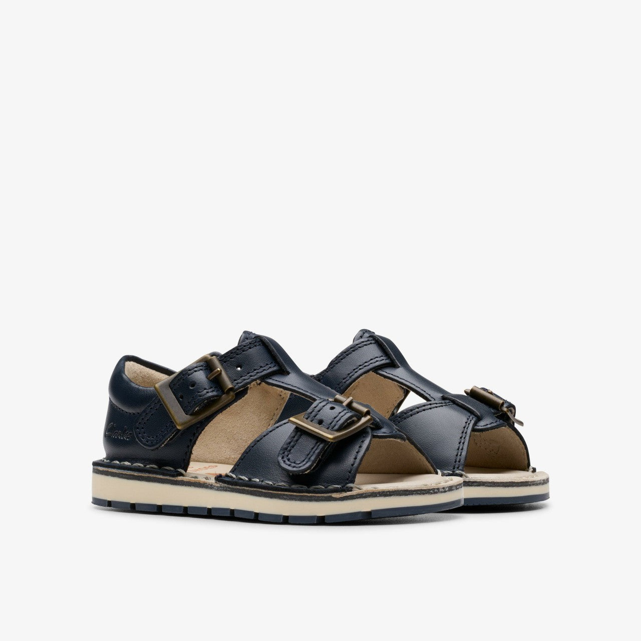 Playsun Toddler Navy Leather Clarks Babies|Kids
